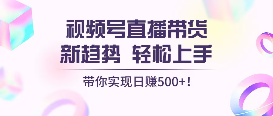视频号直播带货新趋势，轻松上手，带你实现日赚500+-腾渊网创