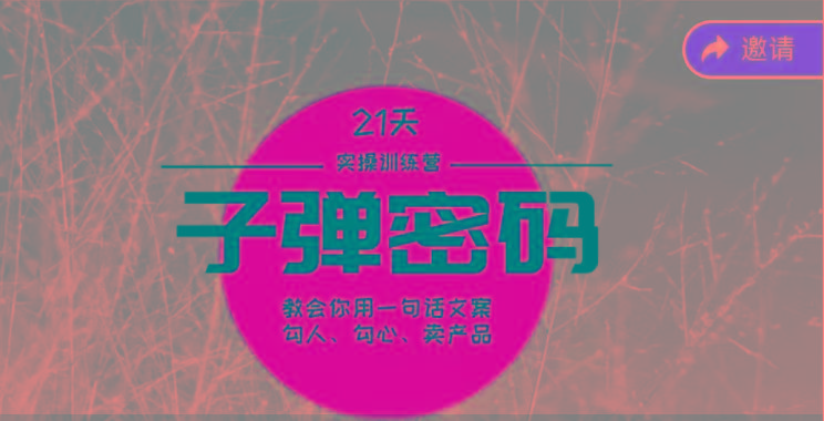 《子弹密码训练营》-用一句话文案勾人勾心卖产品，21天学到顶尖文案大师策略和技巧-腾渊论坛