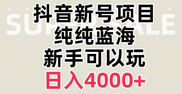 抖音蓝海赛道，必须是新账号，日入4000+【揭秘】-腾渊网创