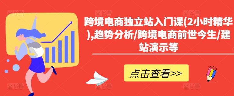 跨境电商独立站入门课(2小时精华),趋势分析/跨境电商前世今生/建站演示等-腾渊网创
