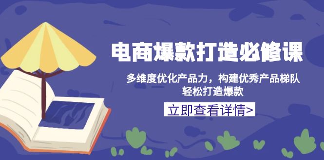 电商爆款打造必修课：多维度优化产品力，构建优秀产品梯队，轻松打造爆款-腾渊网创