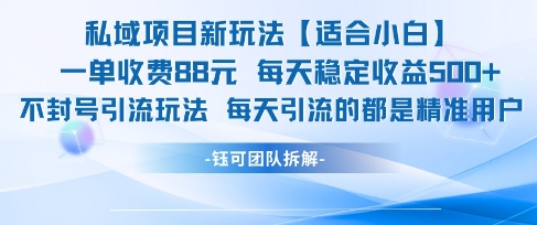 私域项目新玩法【适合小白】 一单收费88.每天稳定收益几张-腾渊论坛