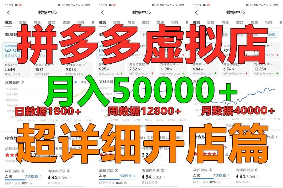 拼多多虚拟电商训练营月入40000+你也行，暴利稳定长久，副业首选-腾渊网创
