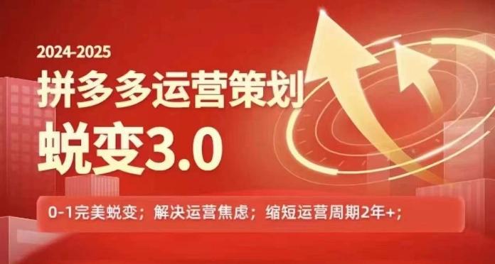 2024-2025拼多多运营策略蜕变3.0，0~1完美蜕变，解决信息焦虑-腾渊网创
