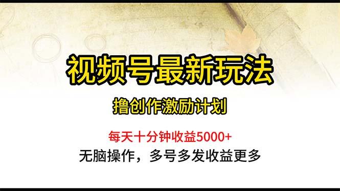 视频号最新玩法，每日一小时月入5000+-腾渊网创