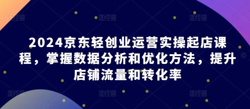 2024京东轻创业运营实操起店课程，掌握数据分析和优化方法，提升店铺流量和转化率-腾渊网创