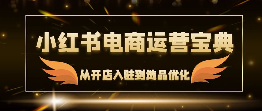 小红书电商运营宝典：从开店入驻到选品优化，一站式解决你的电商难题-腾渊网创