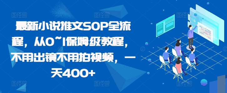 最新小说推文SOP全流程，从0~1保姆级教程，不用出镜不用拍视频，一天400+-腾渊网创