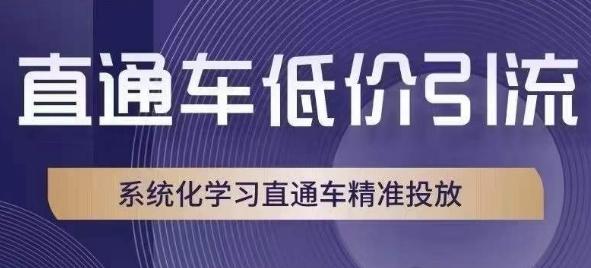 直通车低价引流课，系统化学习直通车精准投放-腾渊网创