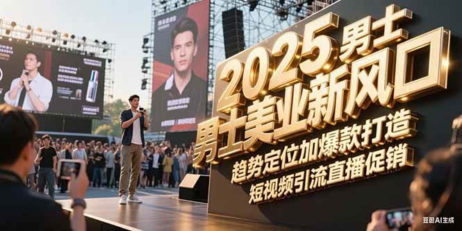 2025男士美业新风口，趋势定位加爆款打造，短视频引流直播促销-腾渊网创