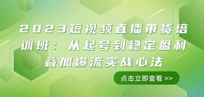 2023短视频直播带货培训班：从起号到稳定盈利叠加爆流实战心法（11节课）-腾渊论坛