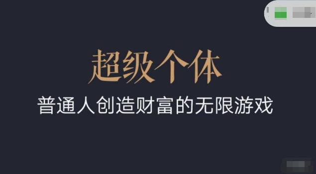 超级个体2024-2025翻盘指南，普通人创造财富的无限游戏-腾渊网创