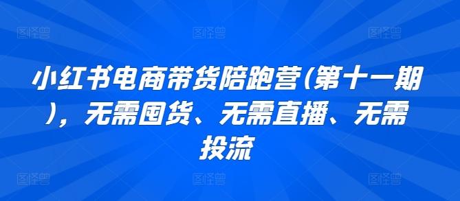 小红书电商带货陪跑营(第十一期)，无需囤货、无需直播、无需投流-腾渊网创