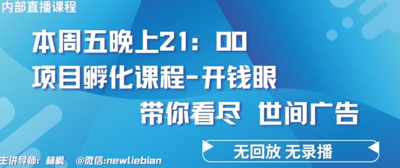 4.26日内部回放课程《项目孵化-开钱眼》赚钱的底层逻辑【揭秘】-腾渊网创