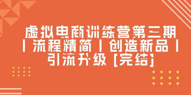 虚拟电商训练营第三期丨流程精简丨创造新品丨引流升级 [完结]-腾渊论坛