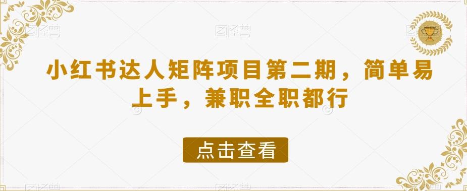 小红书达人矩阵项目第二期，简单易上手，兼职全职都行-腾渊论坛