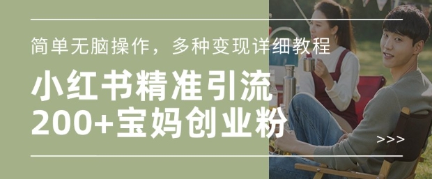 小红书混剪日引200+宝妈创业粉，简单无脑操作，多种变现详细教程-腾渊网创