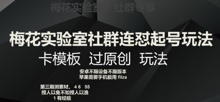 梅花实验室社群连怼起号玩法，卡模板过原创玩法【揭秘】-腾渊论坛