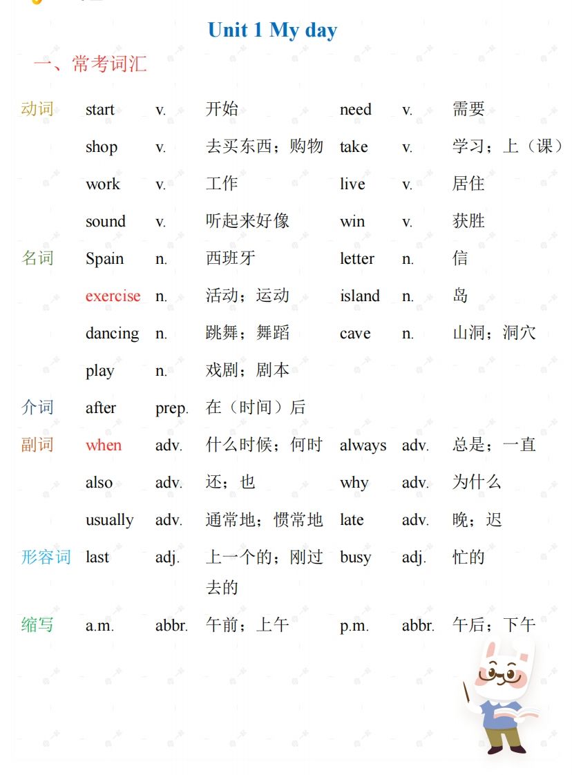 五年级下册英语PEP人教版知识梳理-腾渊网创