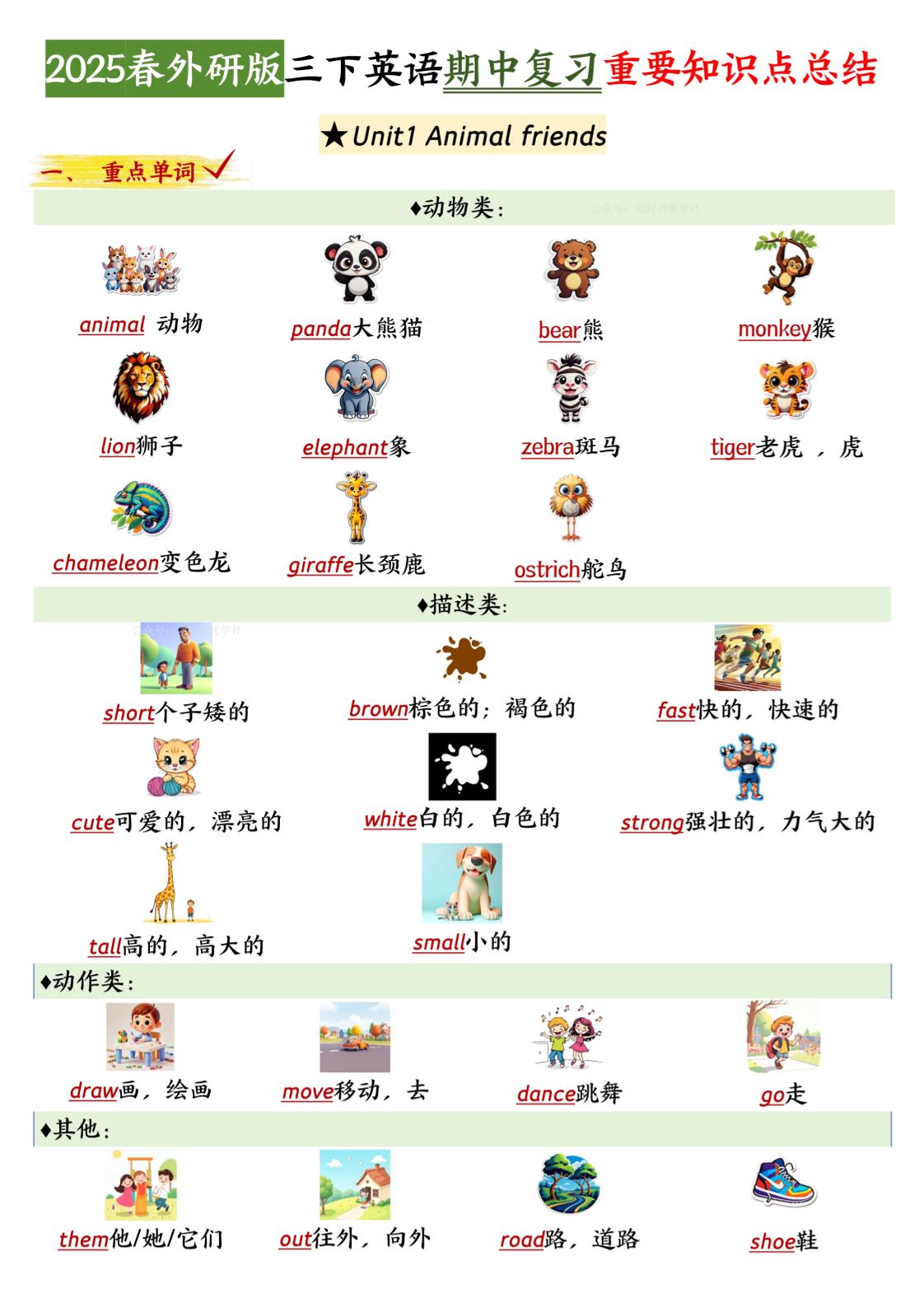 三下英语外研期中知识清单2-腾渊网创