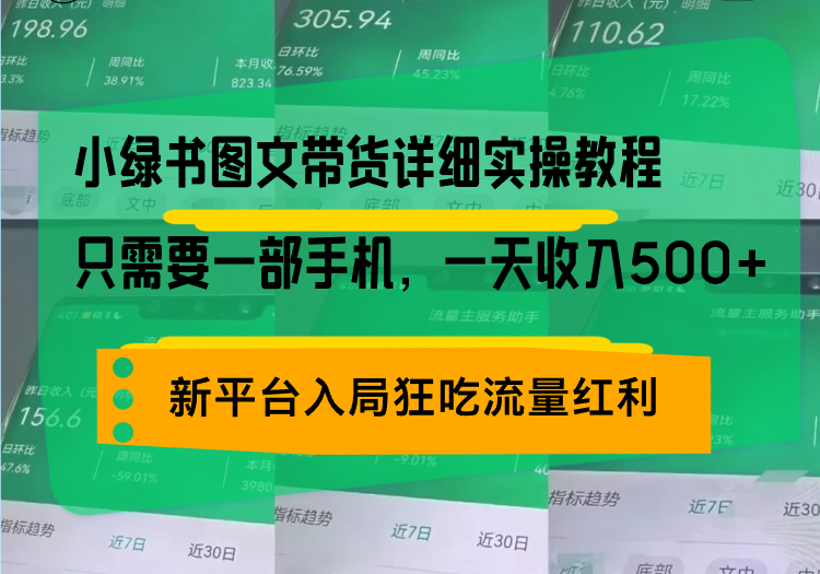 小绿书图文带货详细实操教程，只需要一部手机，一天收入500+，轻松变现-腾渊网创