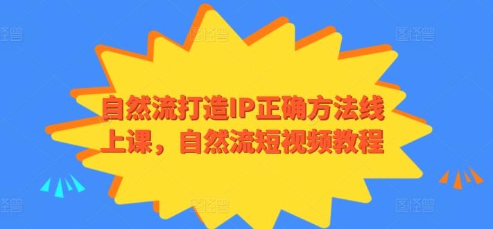 自然流打造IP正确方法线上课，自然流短视频教程-腾渊网创