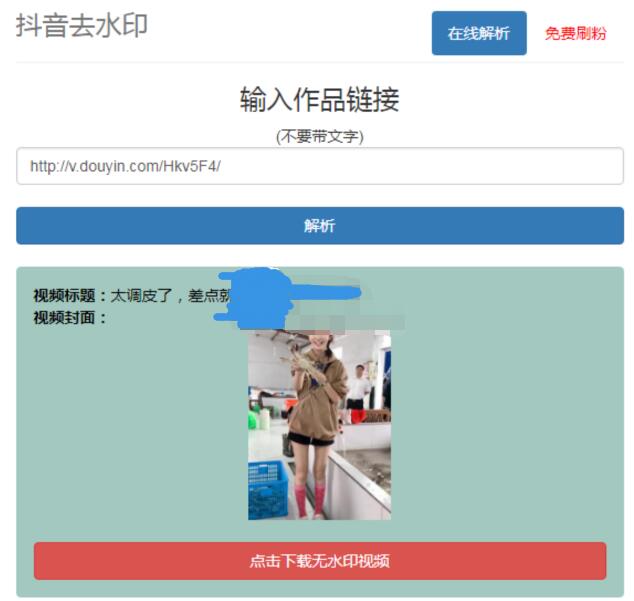抖音在线去水印网站PHP源码-腾渊论坛