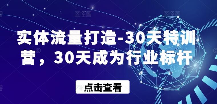 实体流量打造-30天特训营，30天成为行业标杆-腾渊网创