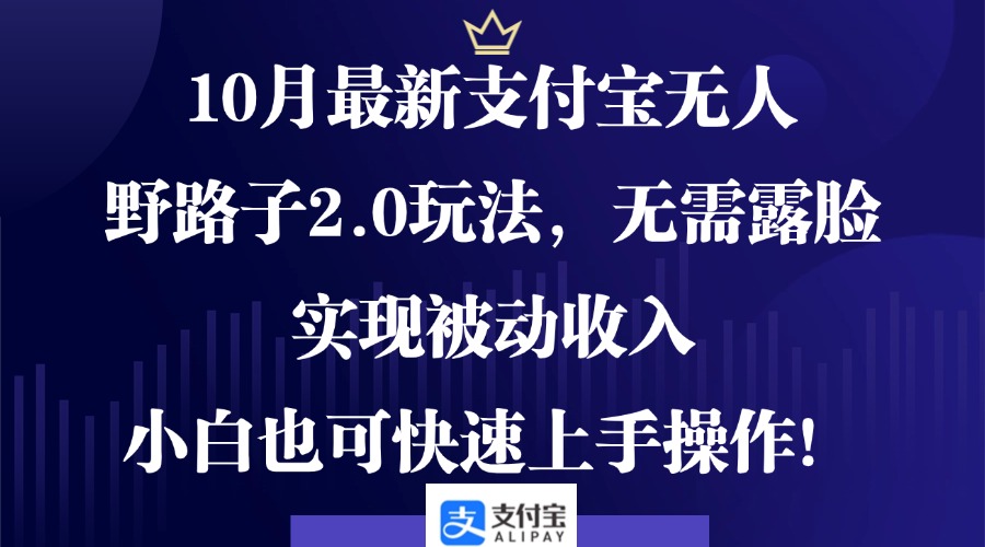 10月最新支付宝无人野路子2.0玩法，无需露脸，实现被动收入，小白也可...-腾渊论坛