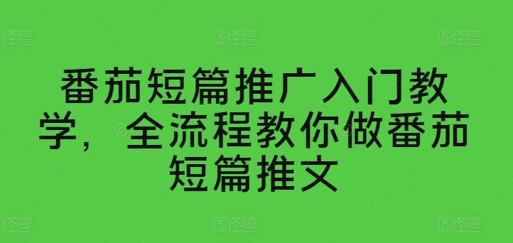 番茄短篇推广入门教学，全流程教你做番茄短篇推文-腾渊论坛
