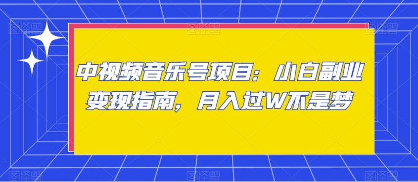 中视频音乐号项目：小白副业变现指南，月入过W不是梦【揭秘】-腾渊网创
