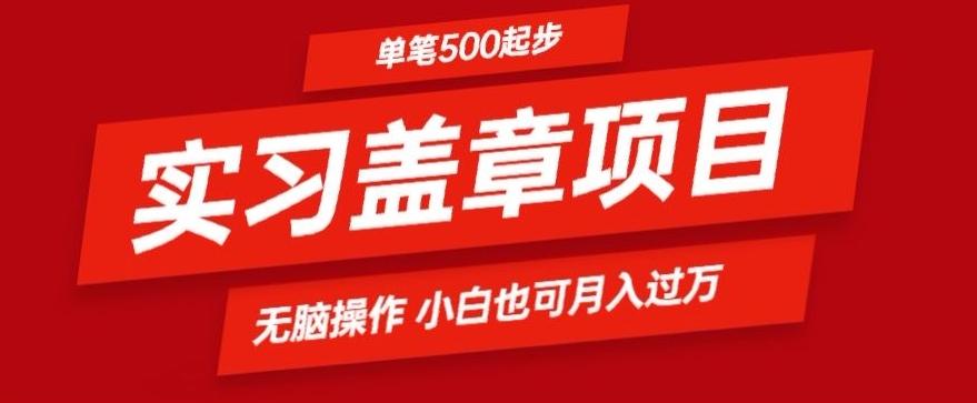 实习代盖章项目一单500起普通人可落地项目小白也可轻易上手-腾渊论坛