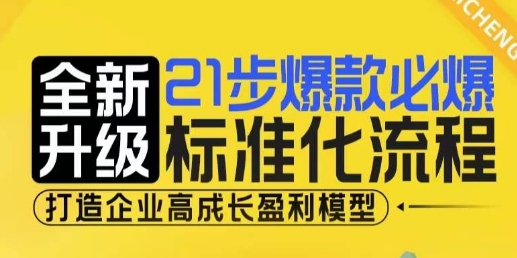 21步爆款必爆标准化流程，全新升级，打造企业高成长盈利模型-腾渊网创