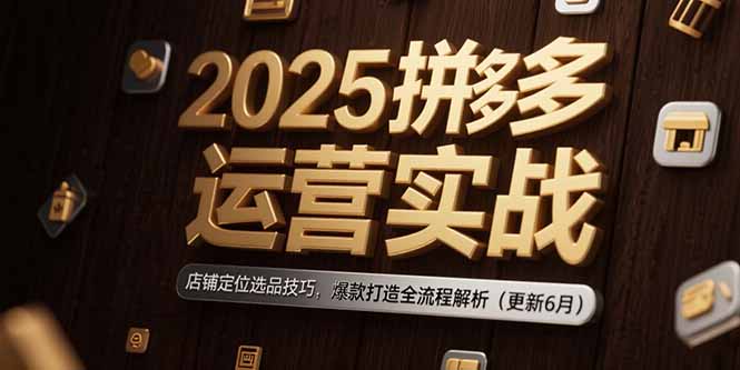 2025拼多多运营实战：店铺定位选品技巧，爆款打造全流程解析(更新6月-腾渊网创