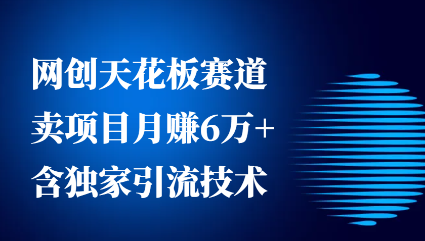 网创天花板赛道，卖项目月赚6万+，含独家引流技术(共26节课)-腾渊网创
