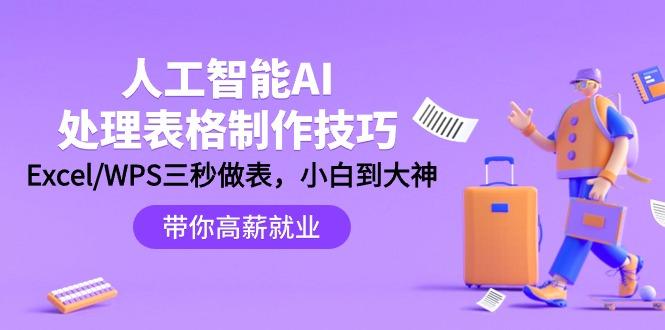(9459期)人工智能-AI处理表格制作技巧：Excel/WPS三秒做表，大神到小白-腾渊网创