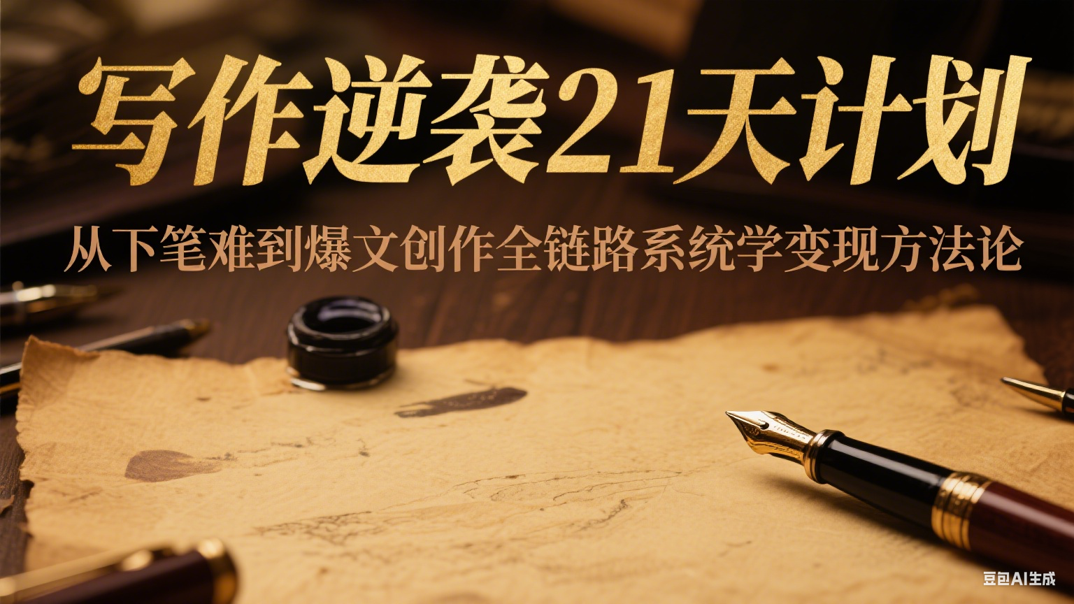写作逆袭21天计划：从下笔难到爆文创作全链路系统学变现方法论-腾渊网创