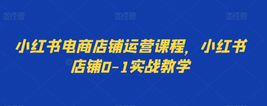 小红书电商店铺运营课程，小红书店铺0-1实战教学-腾渊网创