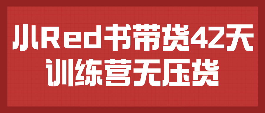 小Red书带货42天训练营无压货-腾渊论坛