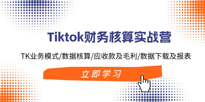 Tiktok财务核算实战营：TK业务模式/数据核算/应收款及毛利/数据下载及报表-腾渊网创