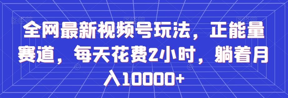 全网最新视频号玩法，正能量赛道，每天花费2小时，躺着月入10000+【揭秘】-腾渊网创