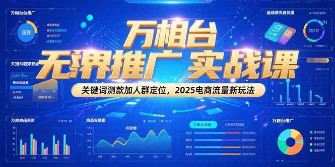 万相台无界推广实战课，关键词测款加人群定位，2025电商流量新玩法-腾渊网创