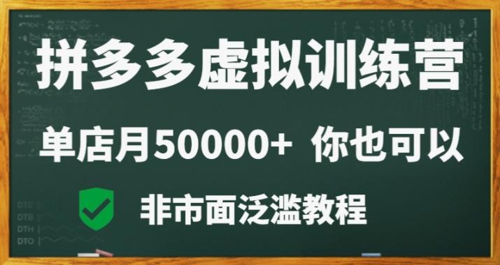 拼多多虚拟电商训练营月入30000+你也行，暴利稳定长久，副业首选-腾渊网创