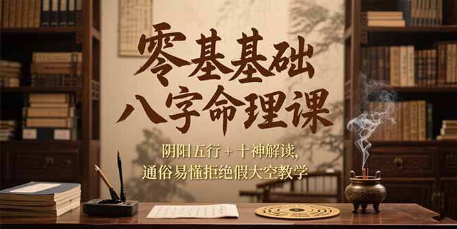零基础八字命理课，阴阳五行+十神解读，通俗易懂拒绝假大空教学-腾渊网创