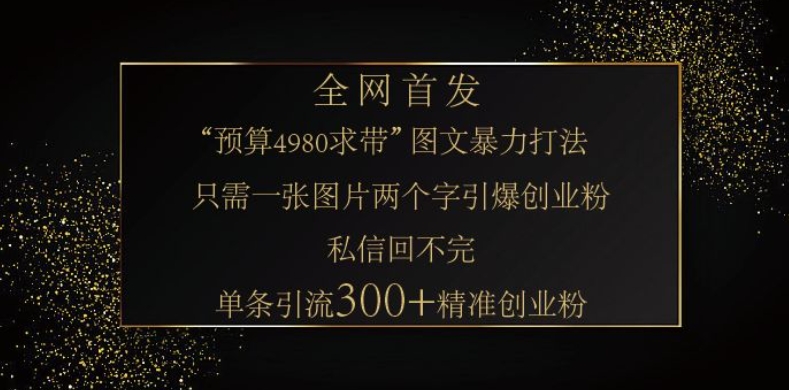 小红书神奇图片引流法，只需一张图，就能单条笔记凭借此方法，轻松引流 300 + 精准创业粉-腾渊网创