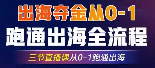 2025出海夺金从0-1跑通出海全流程，三节直播课从0-1跑通出海，教你用AI跑通全流程-腾渊论坛