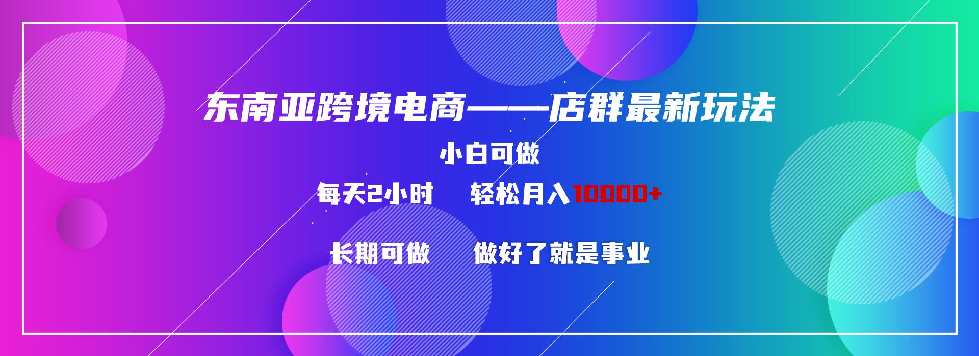 东南亚跨境电商店群新玩法2---小白每天两小时 轻松10000+-腾渊网创
