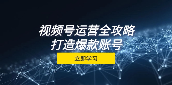 视频号运营全攻略，从定位到成交一站式学习，视频号核心秘诀，打造爆款...-腾渊网创