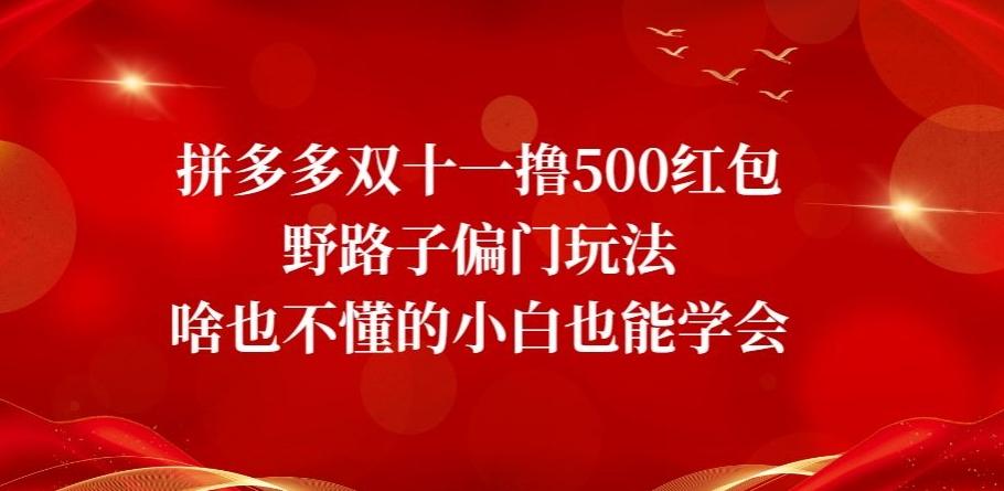 拼多多双十一撸500红包野路子偏门玩法，啥也不懂的小白也能学会【揭秘】-腾渊论坛
