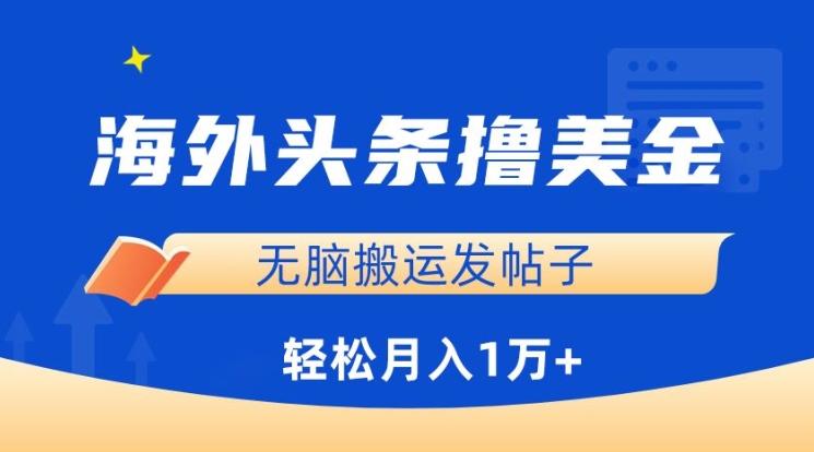 海外头条撸美金，无脑搬运发帖子，月入1万+，小白轻松掌握【揭秘】-腾渊论坛